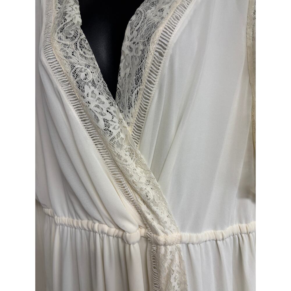 Torrid Ivory Gauze Maxi Dress Lace Trim Short Sleeve Boho Plus Size 2 2X New - Picture 6 of 11